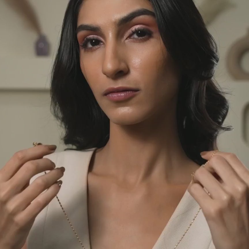 golden chessboard pentagram necklace