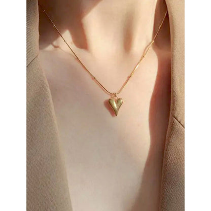 Anti-Tarnish Pointed Heart Necklace with & Chain