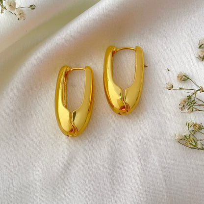 Anti-Tarnish Round Gold Hoop Earrings