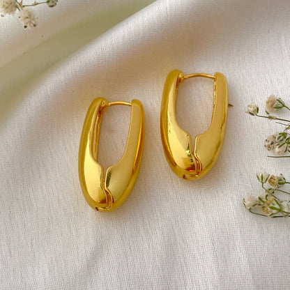 Anti-Tarnish Round Gold Hoop Earrings