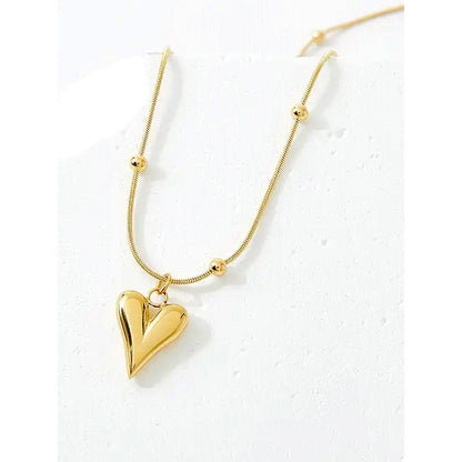 Anti-Tarnish Pointed Heart Necklace with & Chain
