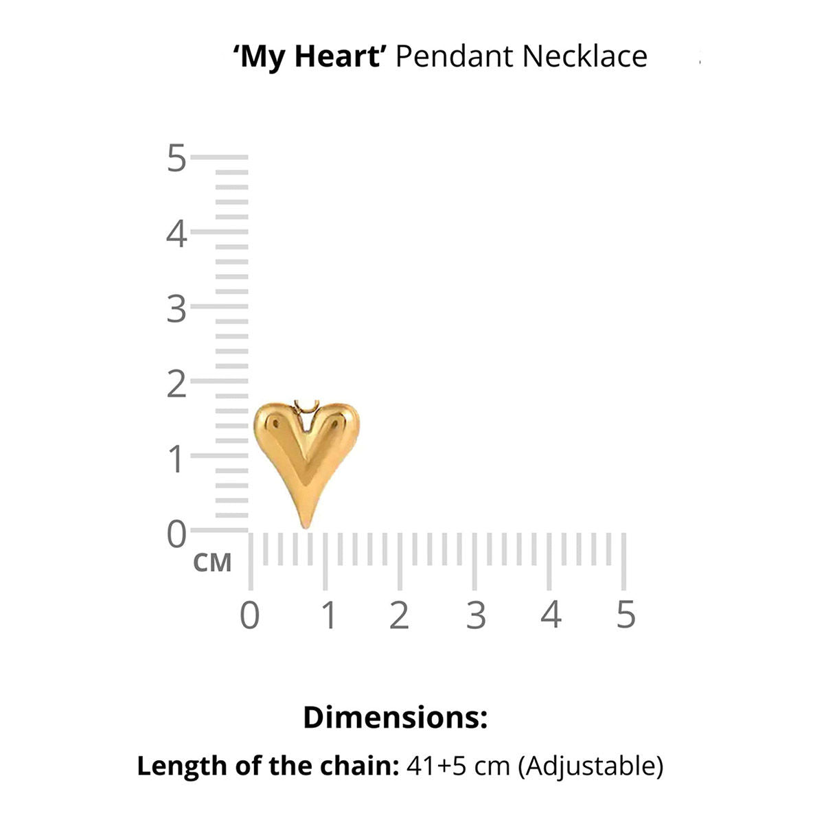 Anti-Tarnish Pointed Heart Necklace with & Chain