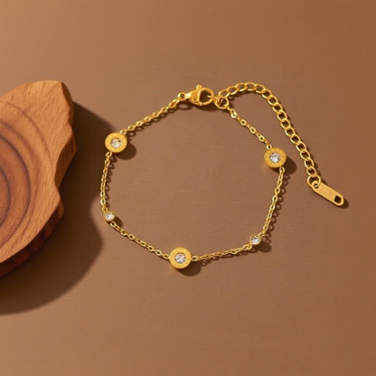 Golden Halo Crystal Bracelet