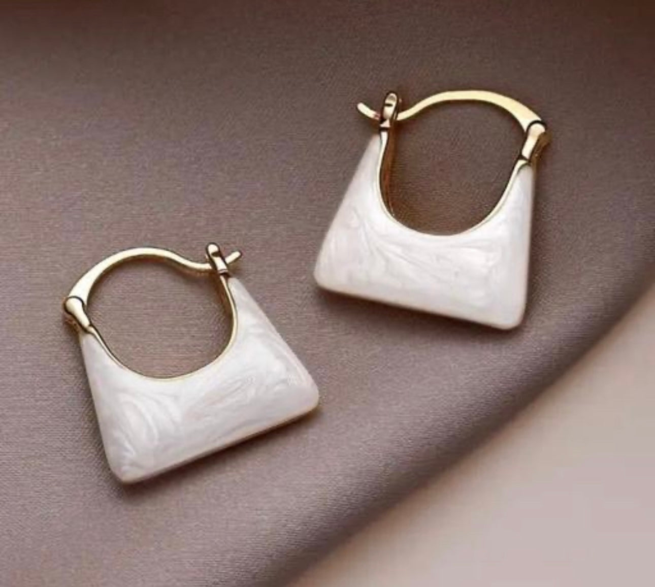 Elegant Small Handbag Shape Gold Plated Earrings