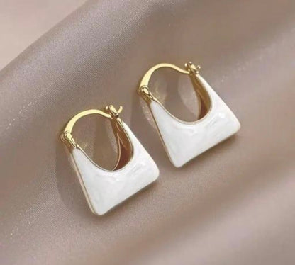 Elegant Small Handbag Shape Gold Plated Earrings